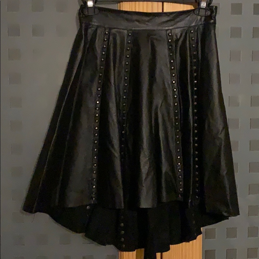 Genuine leather skirt